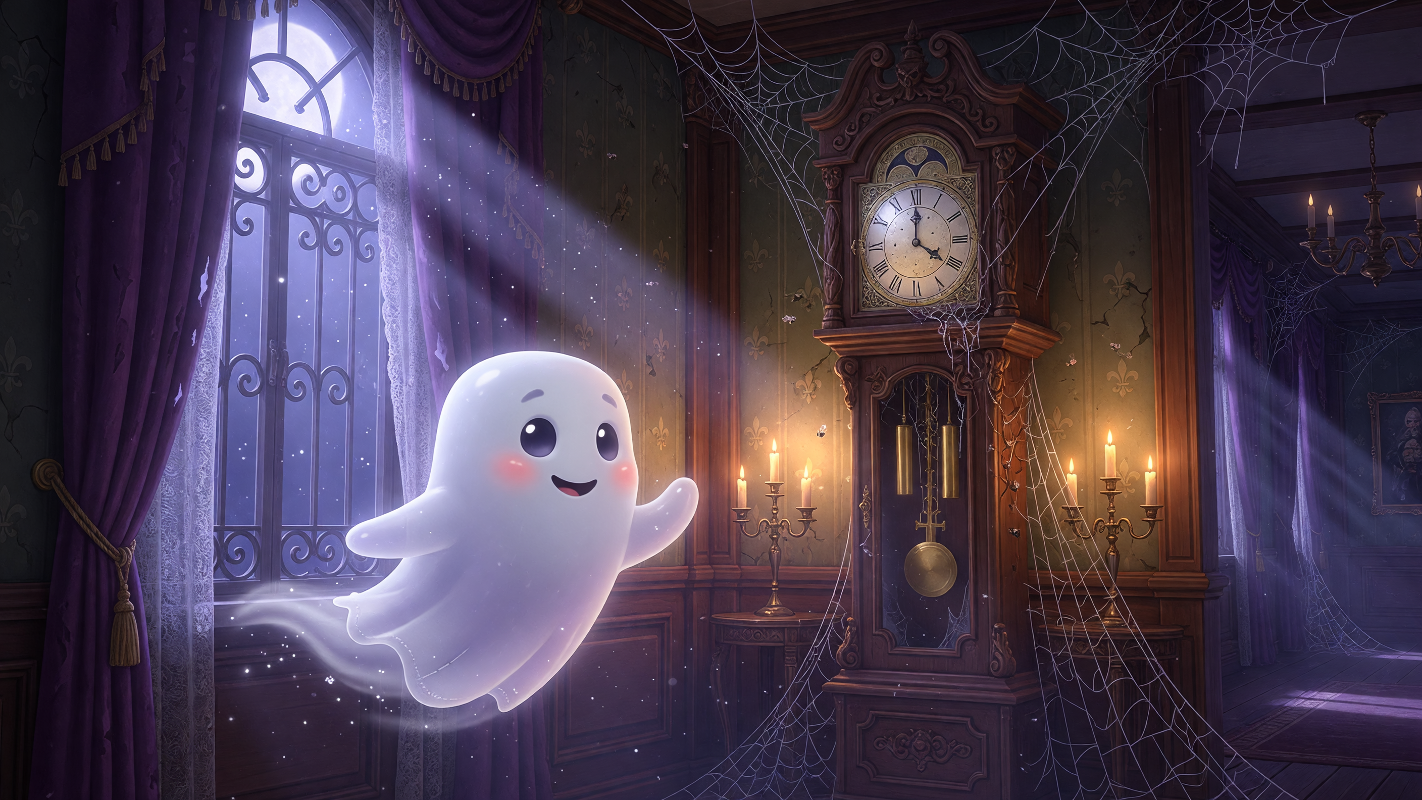Moonlit Manor Spirits — Haunted Mansion themed lake-social slot