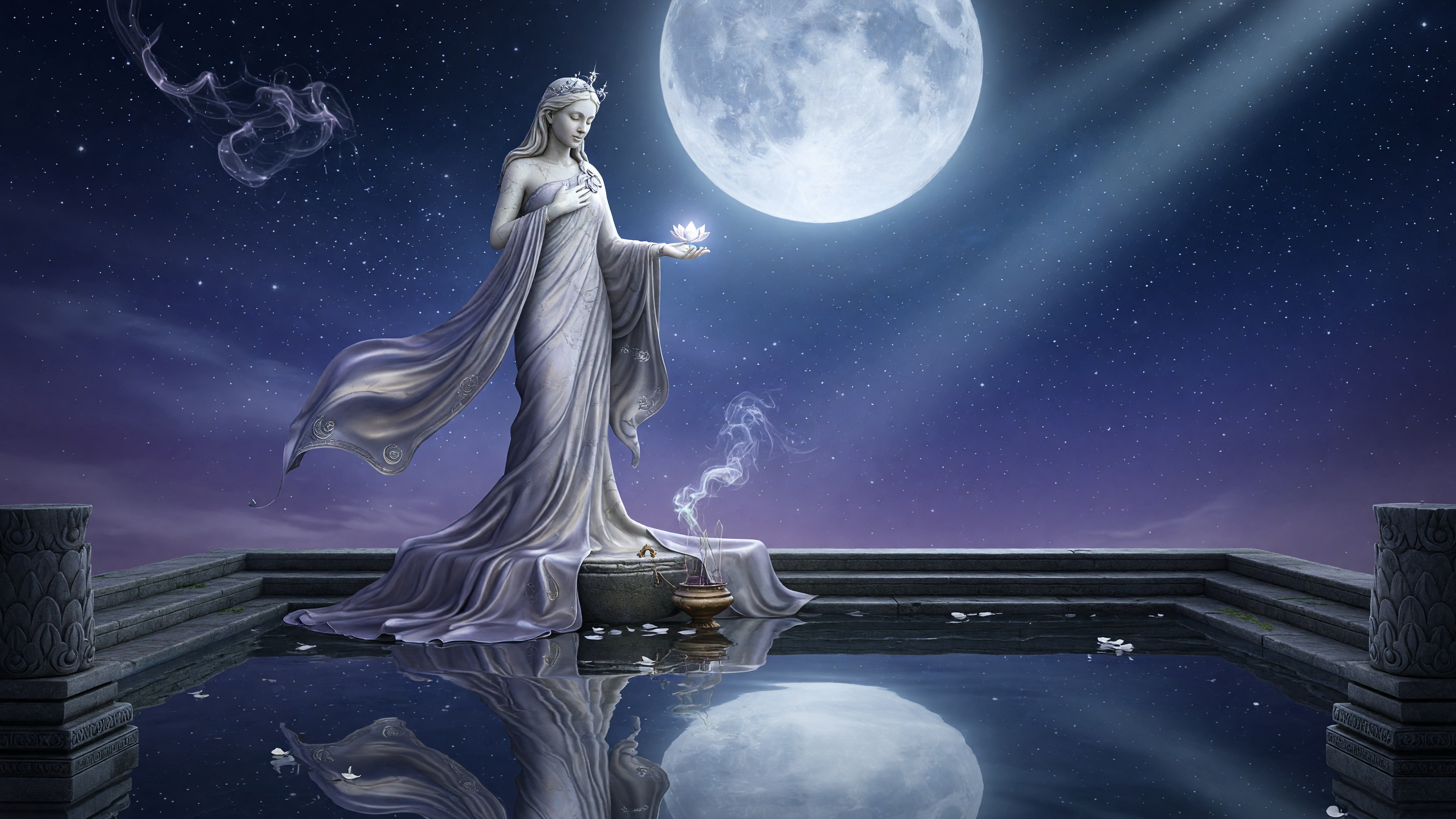 Moonlit Starfall — Moon Goddess themed lake-social slot